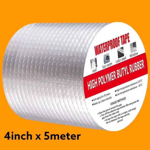 Aluminium Single Sided Self Adhesive Tape, Silver, 5 m