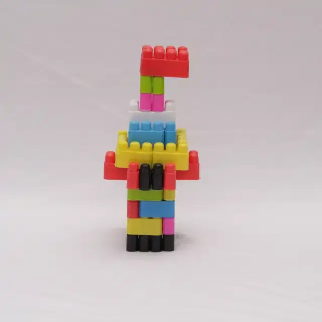 Plastic Educational Big Bullet 120 Pcs Building Blocks Toy Set for Kids, Multicolor