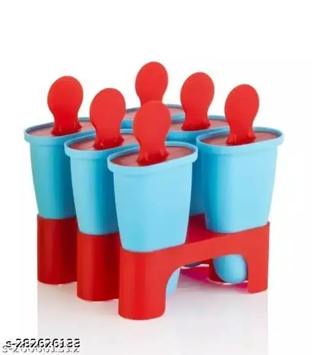 Plastic Ice Cream Moulds, Red & Blue, Set of 1