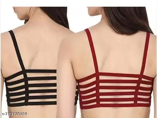 Sports Bra for Women, Pack of 2 (Black, M)