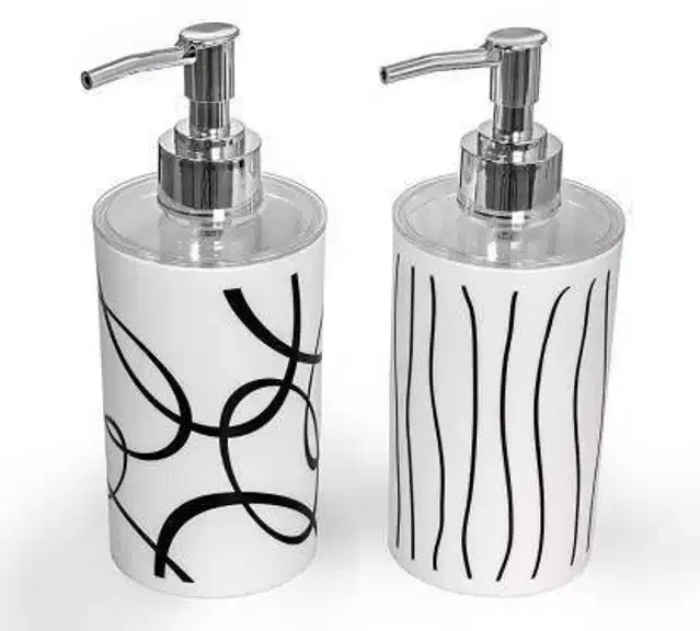 Plastic Soap Dispenser Bottle, Pack of 2, White, 250 ml