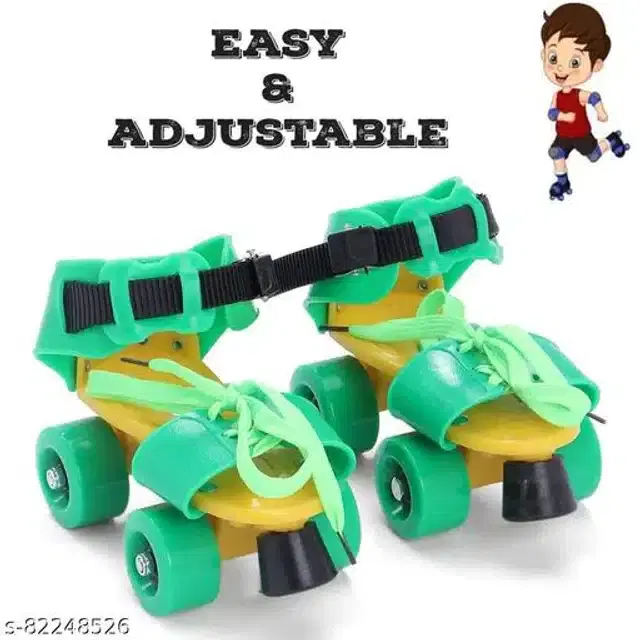 Adjustable Roller Skates for Kids, Green & Yellow