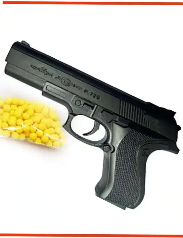 Plastic Gun Toys with 60 Pcs Bullets for Kids, Black & Yellow