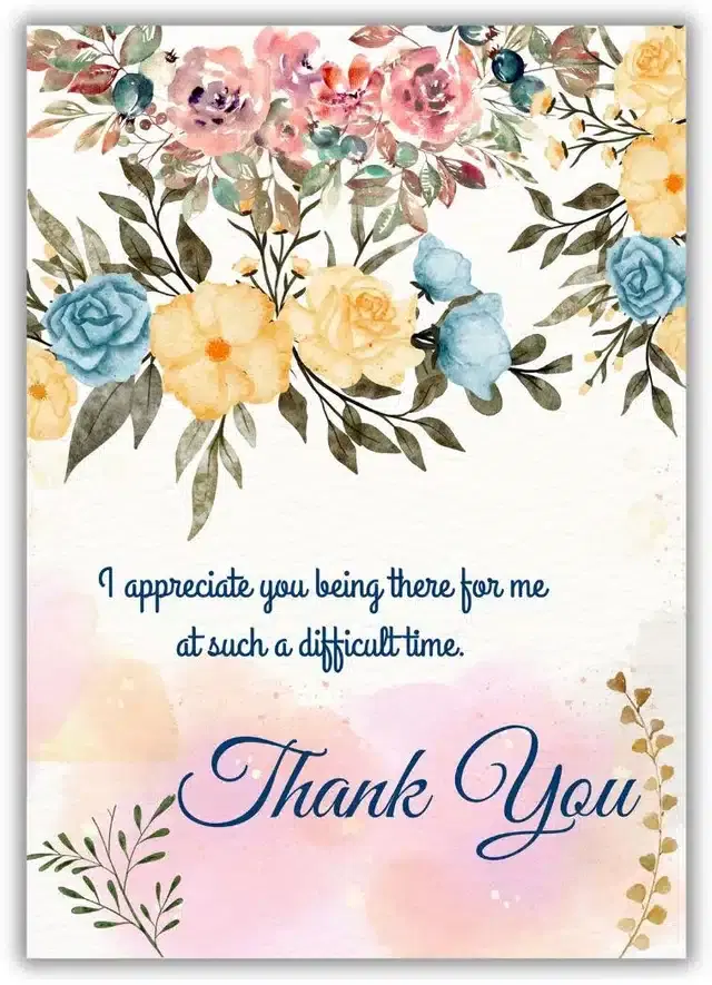 Thank You Printed Card, Multicolor