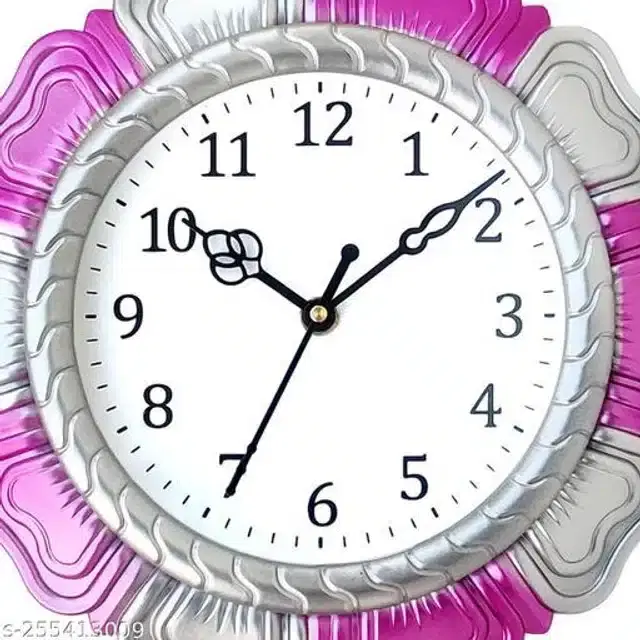 Analog Wall Clock, Pink, 26x26 cm