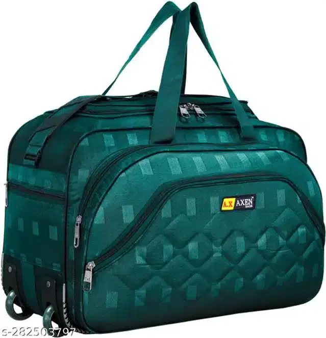 Polyester Trolley Duffel Bag for Men & Women, Teal