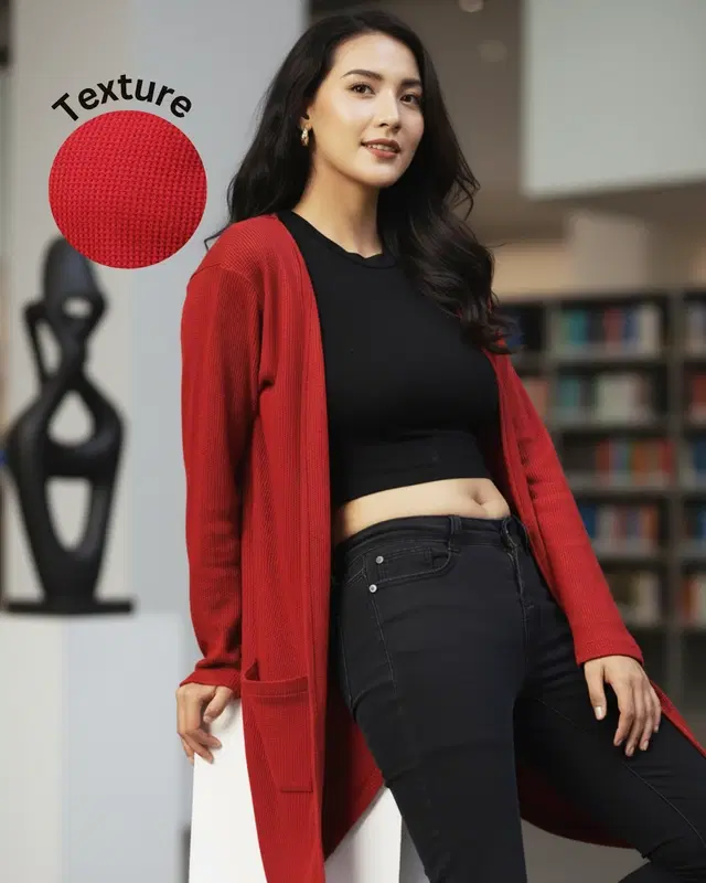 Cotton Shrugs For Women, Maroon (Free Size)