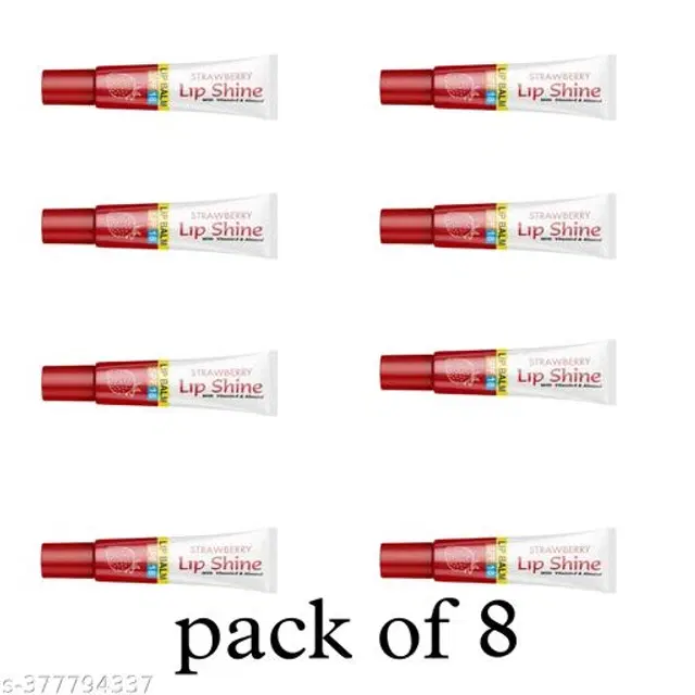 Lipshine Strawberry Lip Balm, 10 g, Pack of 8