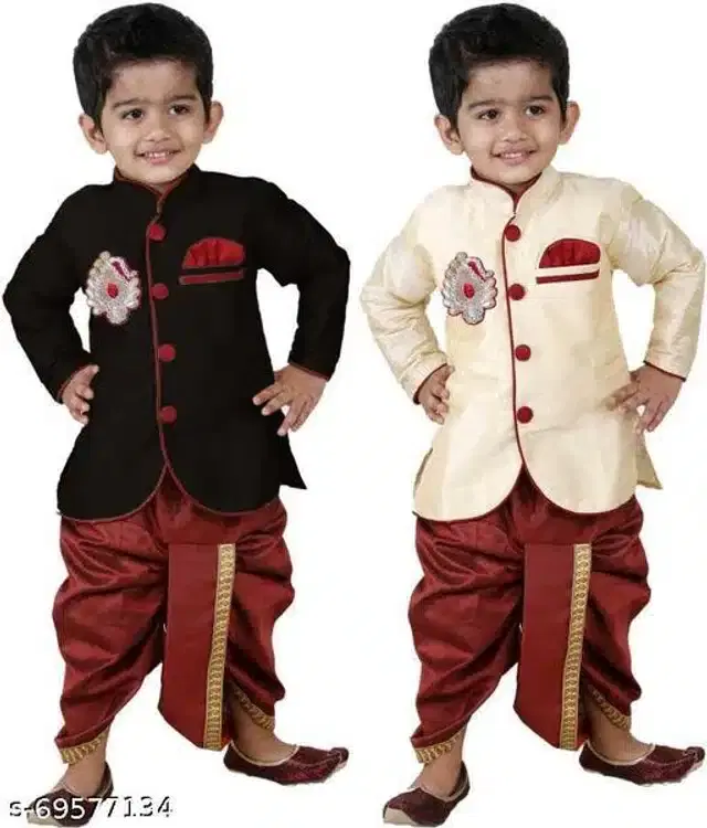 Sherwani Set for Boys, Pack of 2 (Multicolor, 1-2 Years)