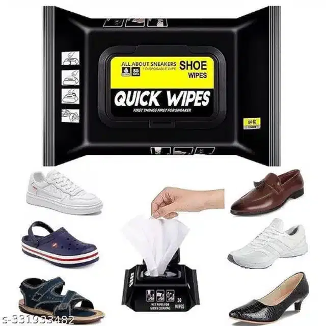 Shoe Cleaner Wipes, Pack of 80 (White)