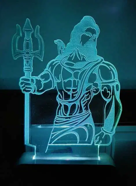 Plastic 7 Color Changing 3D Led Night Lamp For Living Room, Ms-007