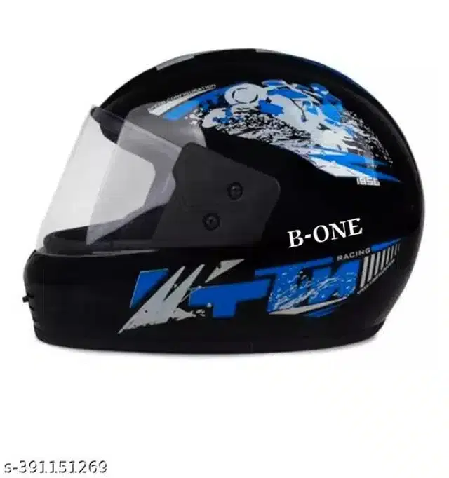 Full Face Helmet for Men & Women, Black & Blue