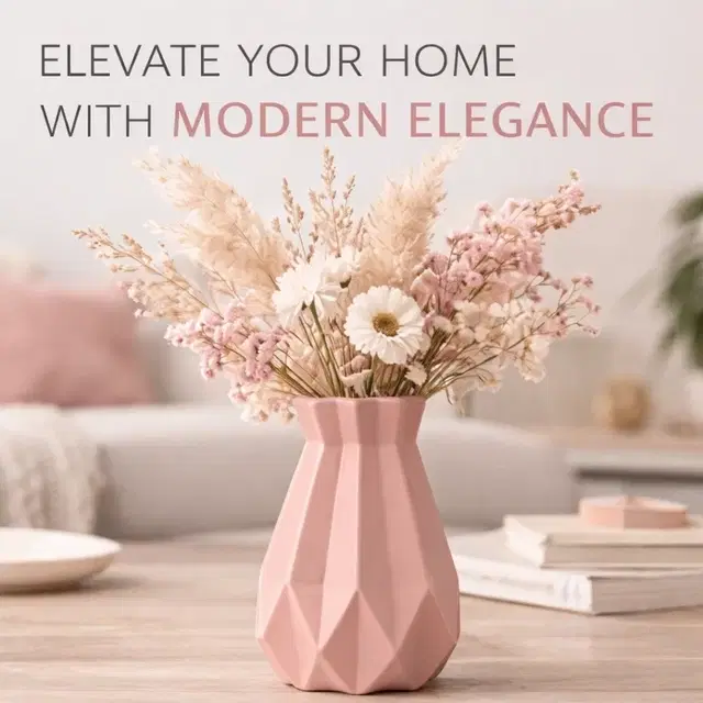 Geometric vase Plastic Indoor Planter Pink