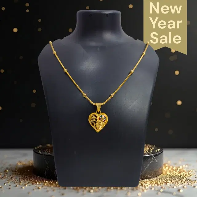 Alloy Pendant with Chain for Women (Gold)