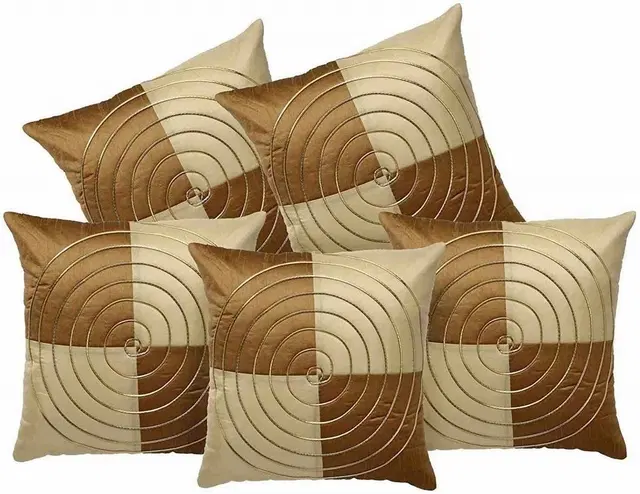 Jute Cushion Covers, Beige, 16x16 inches, Pack of 5