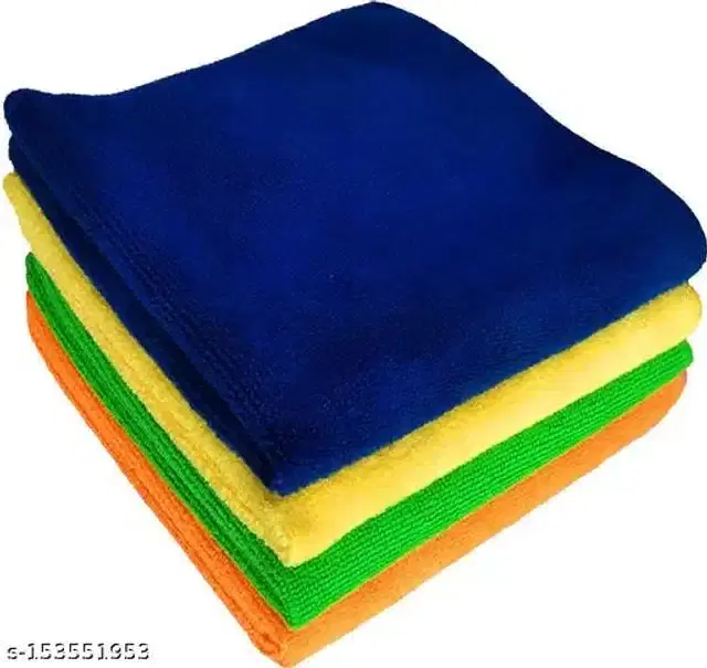 Microfiber Bath Towel, Multicolor, 40x40 cm, Pack of 4
