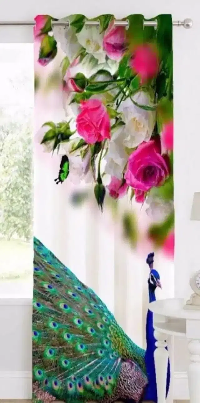 Digital Printed Window & Door Curtains, Multicolor, 7 feet