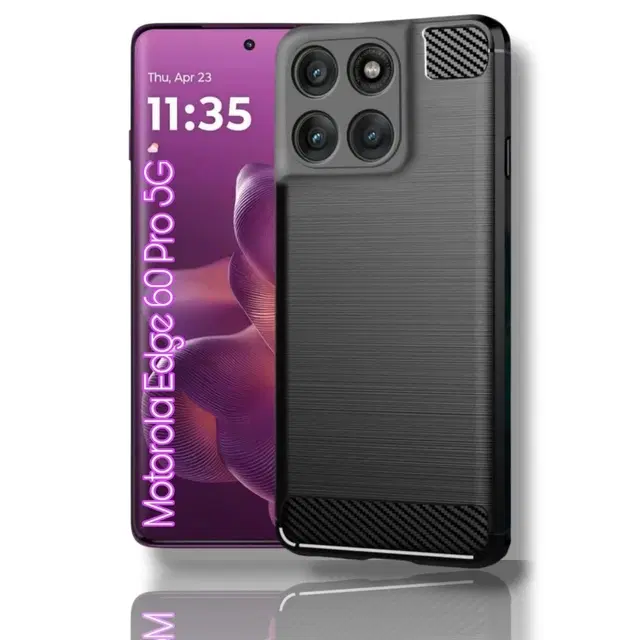 Pvc Back Cover For Motorola Moto Edge 60 Pro, Black