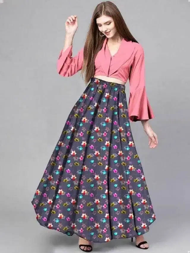 Digital Printed Unstitched Lehenga Choli for Women (Multicolor)