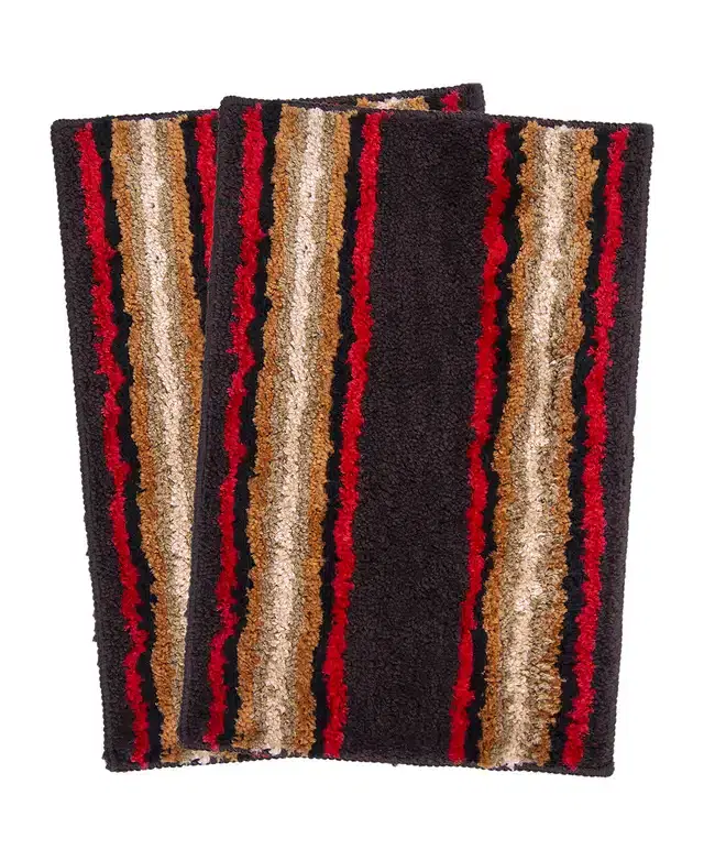 Anti-Skid Bath Mats, Pack of 2, Multicolor, 37x57 cm