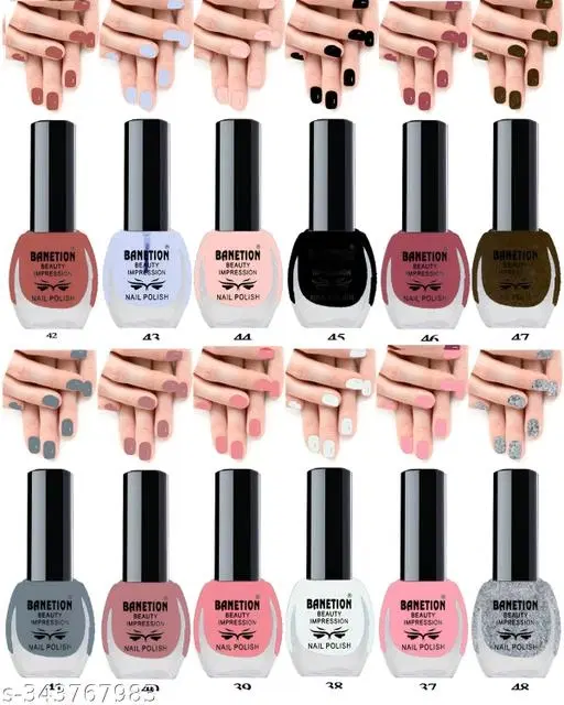 Banetion Matte Nail Polish, Multicolor, Pack of 12