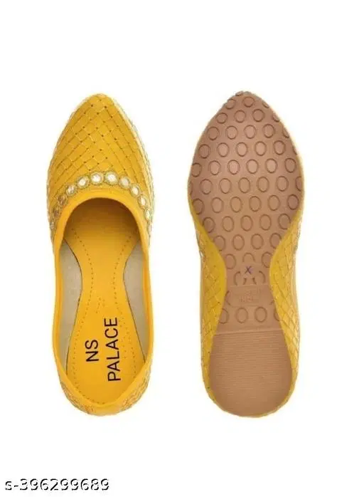 Juttis for Women (Yellow, 4)