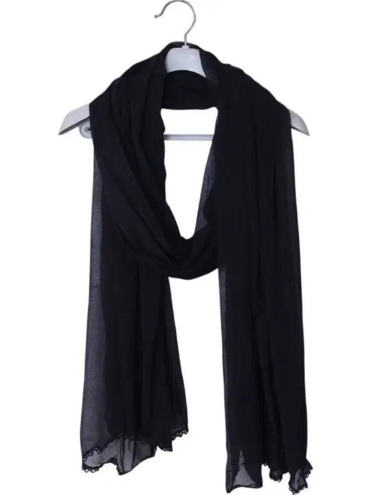 Chiffon Solid Dupatta for Women, Black