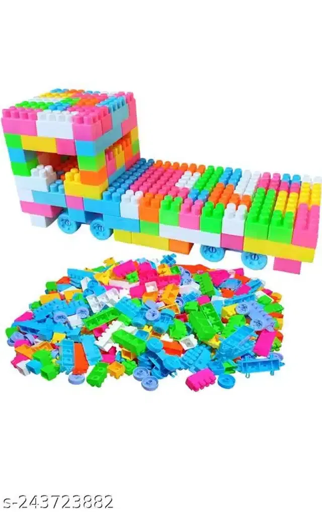 Plastic Block Toys for Kids, Multicolor, Set of 60