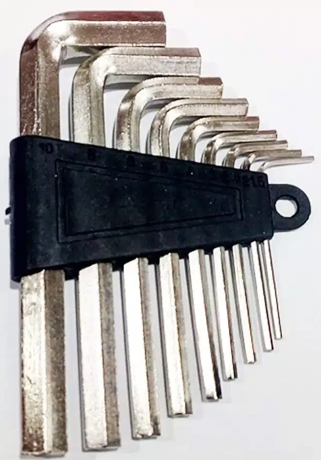 Metal Allen Key Power Hand Tools, Silver, Set of 9