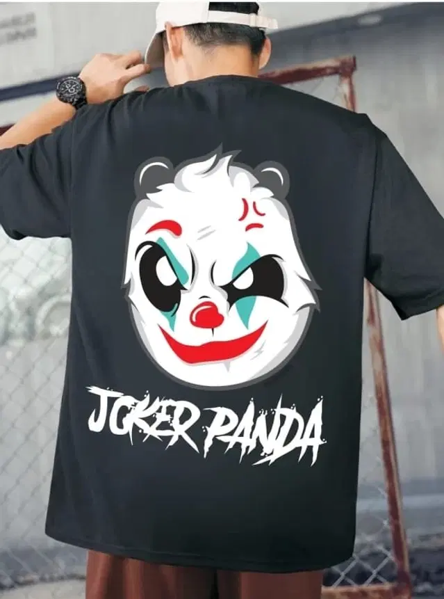 Round Neck Printed T-Shirt for Men (Black, XL)