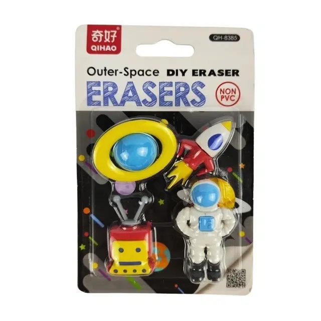 3D Outer Space Shaped Eraser Cute Eraser For Kids Toy Eraser With Different Shape And Color., 4 Pcs In Box, Birthday Return Gift Party Idea For Kids Kanjak Gifts For Kids Girls, Boys., Pick any one Design, Pack Of 1