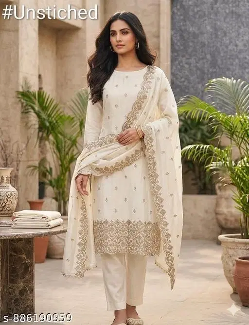 Vichitra Silk Punjabi/All Over Suits for Women (6.25 meter (L)
