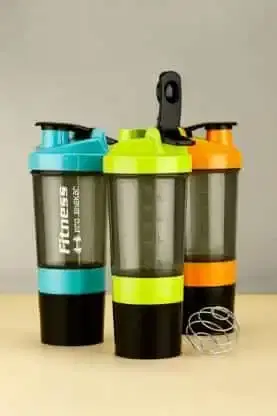 Shopeleven Portable BPA free Durable Plastic Shaker Bottle, Pack of 3
