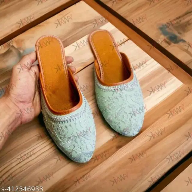 Juttis for Women (Sky Blue, 8)