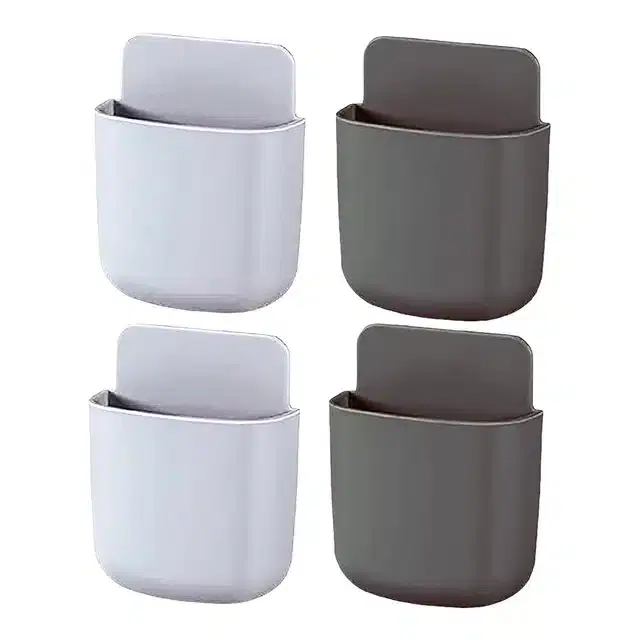 Wall Mounted Plastic Mobile Holder, Multicolor, Pack of 4