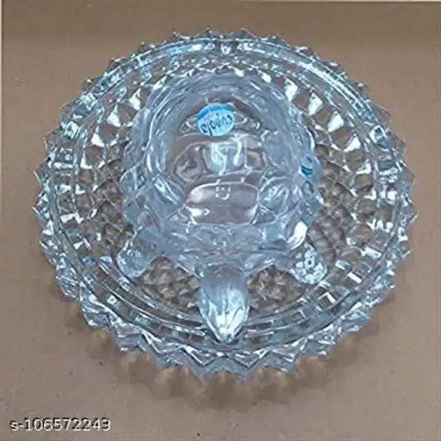 Feng Shui Crystal Tortoise with Bowl, Transparent