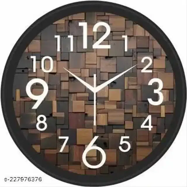Designer Analog Wall Clock, Black & Brown