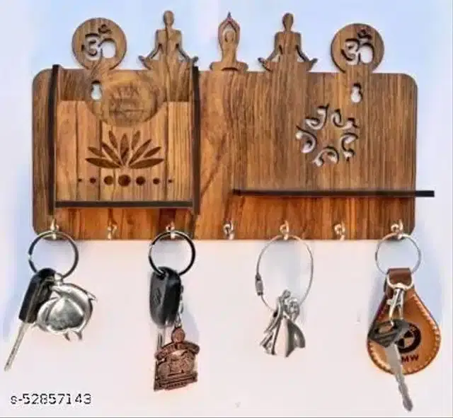 Wooden Key & Mobile Holder, Tan