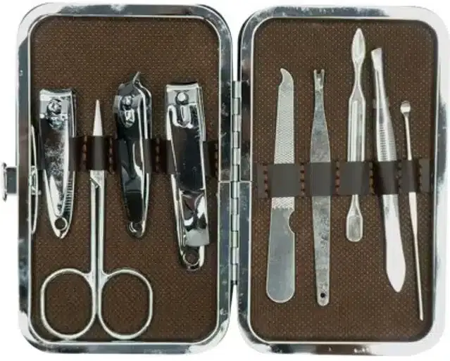 9 in 1 Manicure Tool Kit, Set of 1, Silver