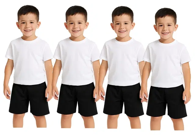 Cotton Shorts for Boys, White, Pack of 4 (12-13 Years)