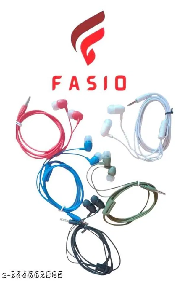 Premium 3.5 mm Jack Wired Earphones, Multicolor, Pack of 5