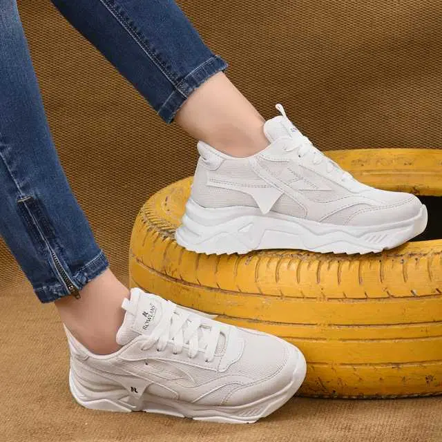 Sport Shoes for Women (White, 6) (MSDO-4)