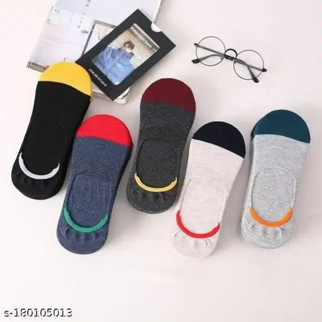 Cotton Blend Socks for Men, Set of 5 (Multicolor)
