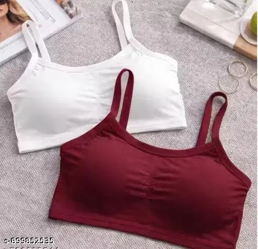 Short Bralette for Women, Pack of 2 (Maroon, 32B)