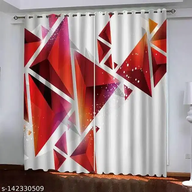 Polyester Window Curtain, Multicolor, 5 Feet, Pack of 2