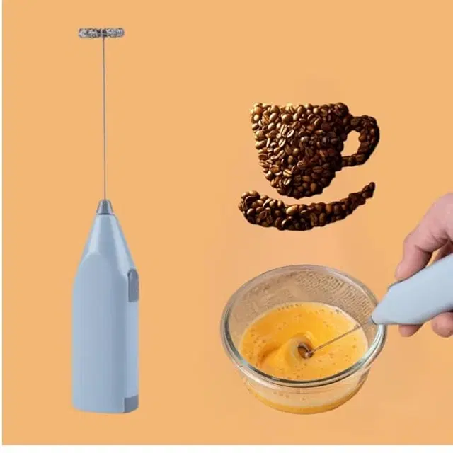 Electric Milk Frother with Stand Handheld Whisk Beater Foam Maker for Mocktails Coffee Latte Matcha Foamer Cappuccino Lemonade, Batteries are Not Included