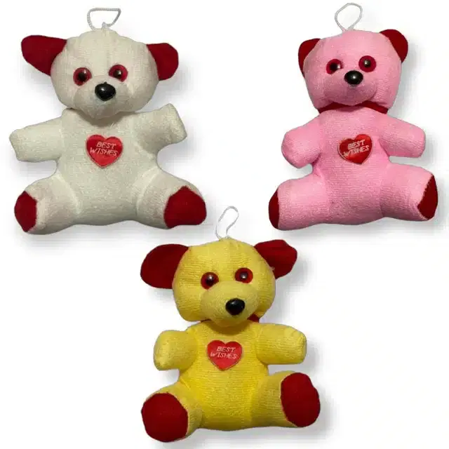 Lazywindow Cotton Cute Soft Teddy Toy for Gift, Multicolor, Pack of 3, Lw-042