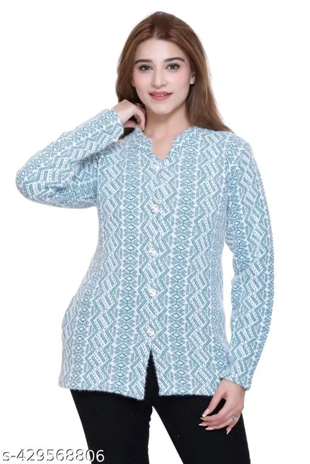 Woolen Sweaters for Women (Sky Blue, S)