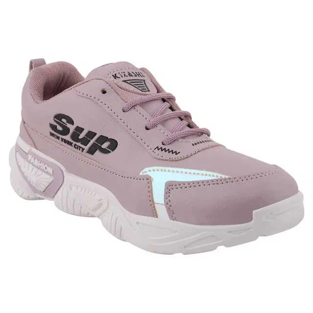 Trendy Rexine Sports Shoes For Women (Wine, 5) (D-44)