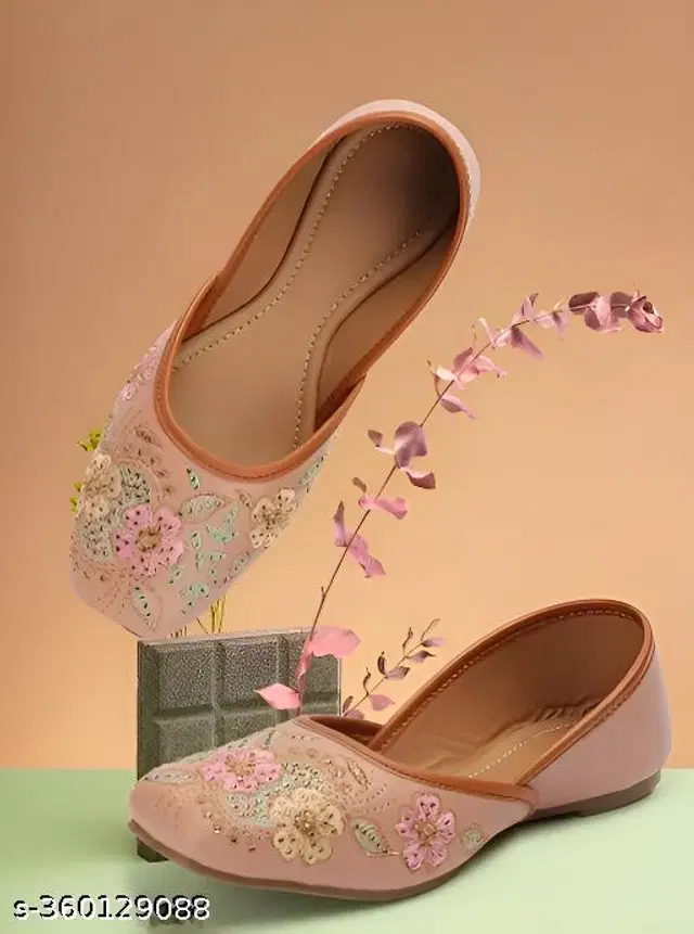 Juttis for Women (Peach, 6)